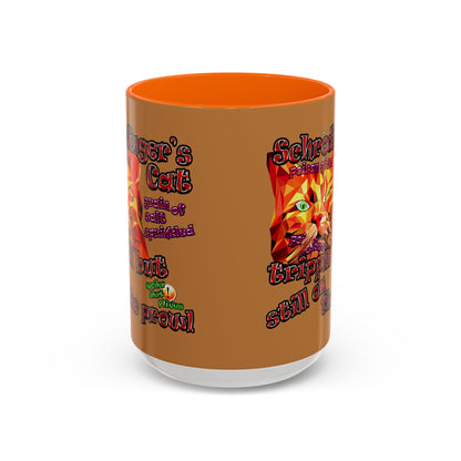 schrodinger's cat - Accent Mug (light brown)