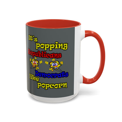 popping like popcorn - Accent Mug (dark grey)
