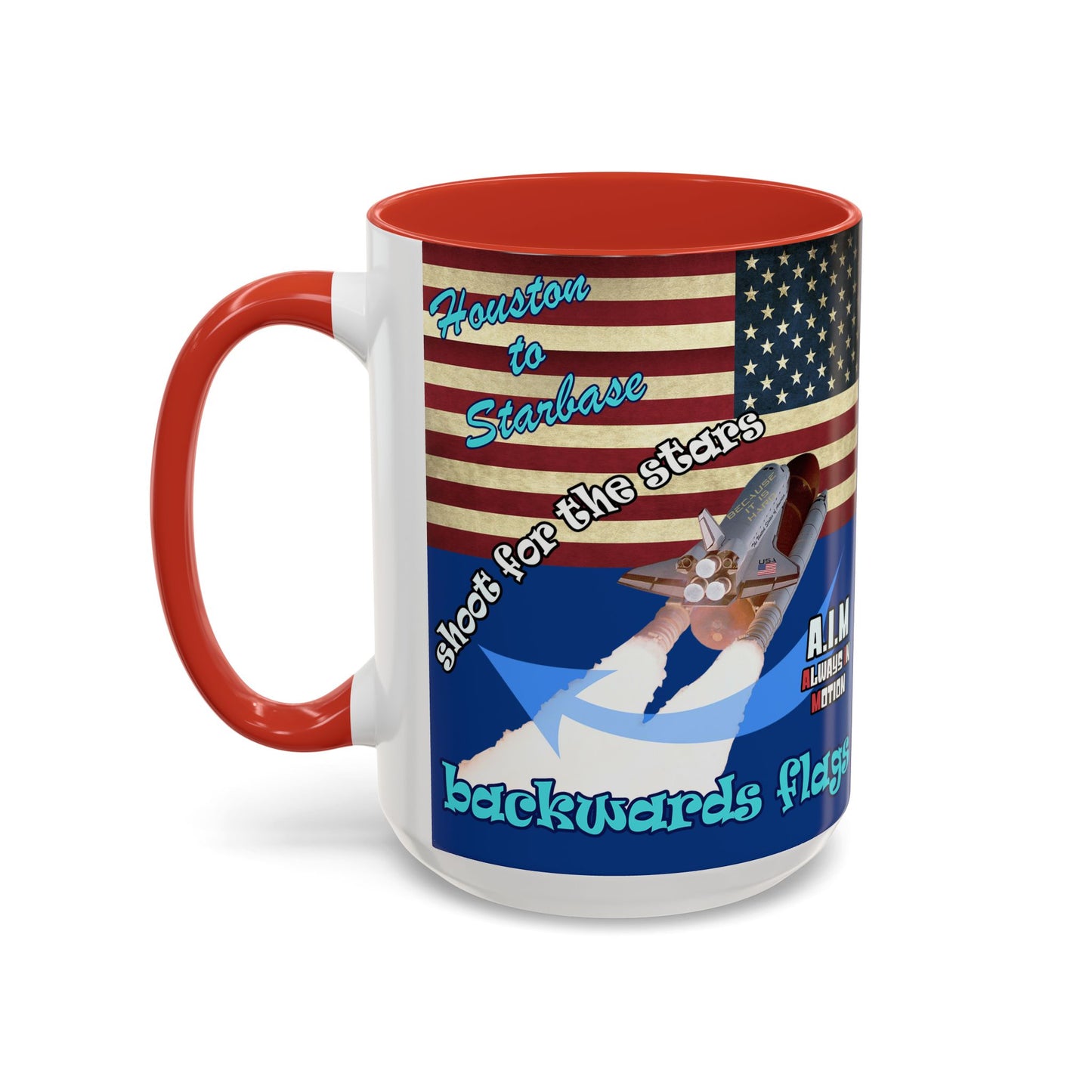 shoot for the stars - Accent Mug (dark blue)