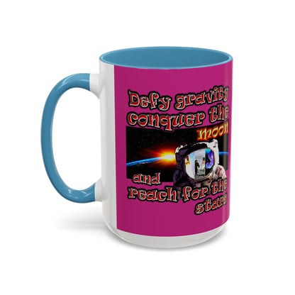 defy conquer reach - Accent Mug (pink)