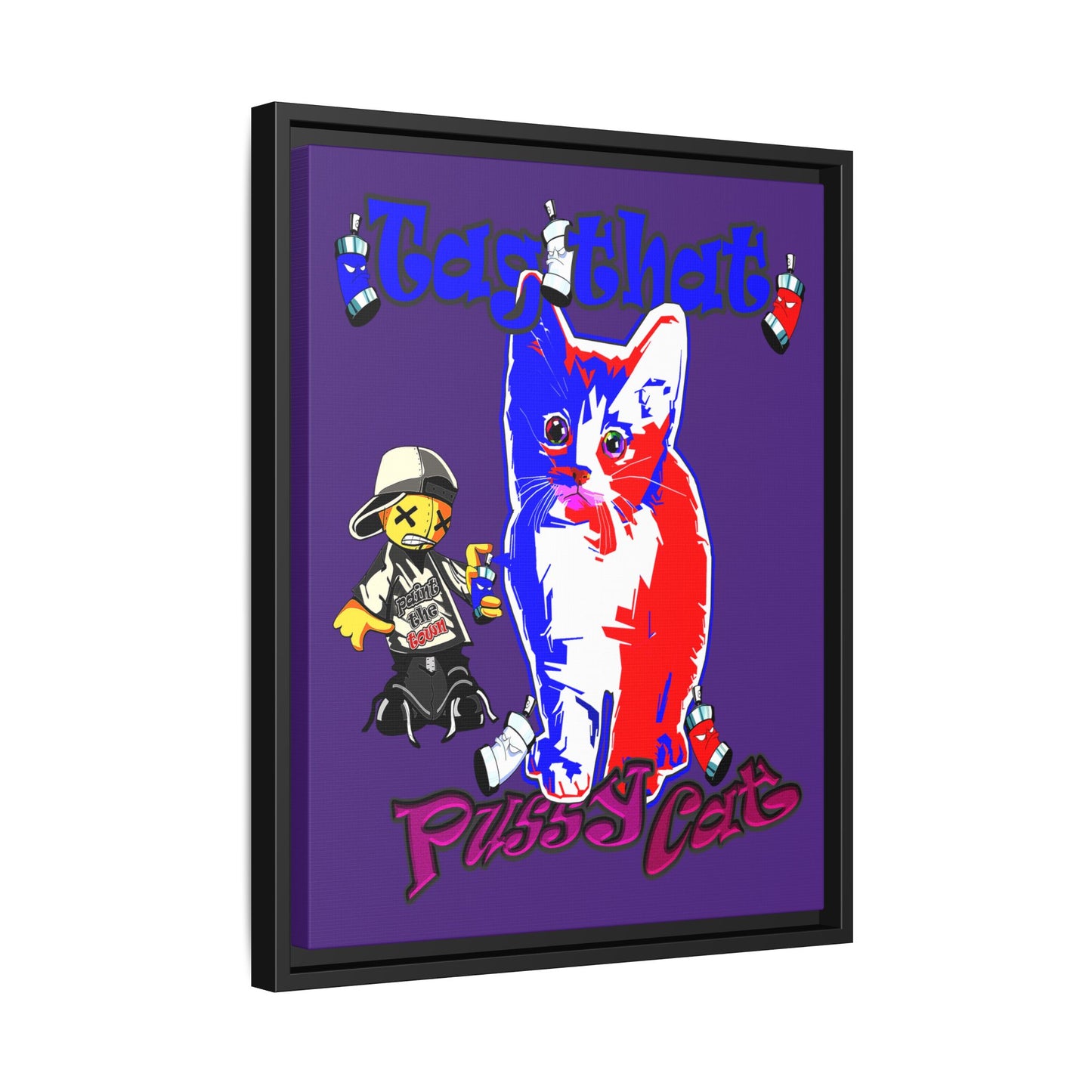 tag that - framed canvas art (purple)