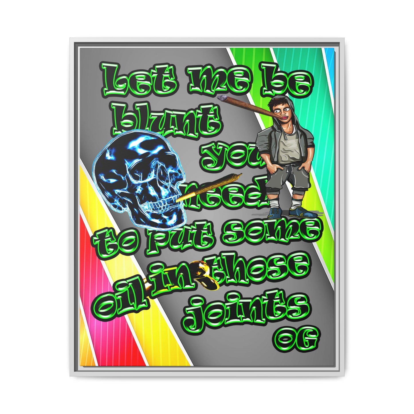 og - framed canvas art (rainbow split)