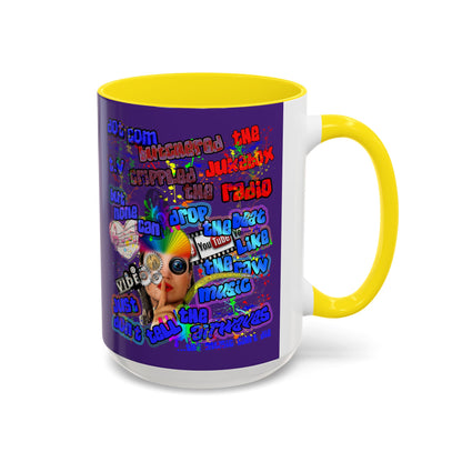 drop the beat - Accent Mug (purple)
