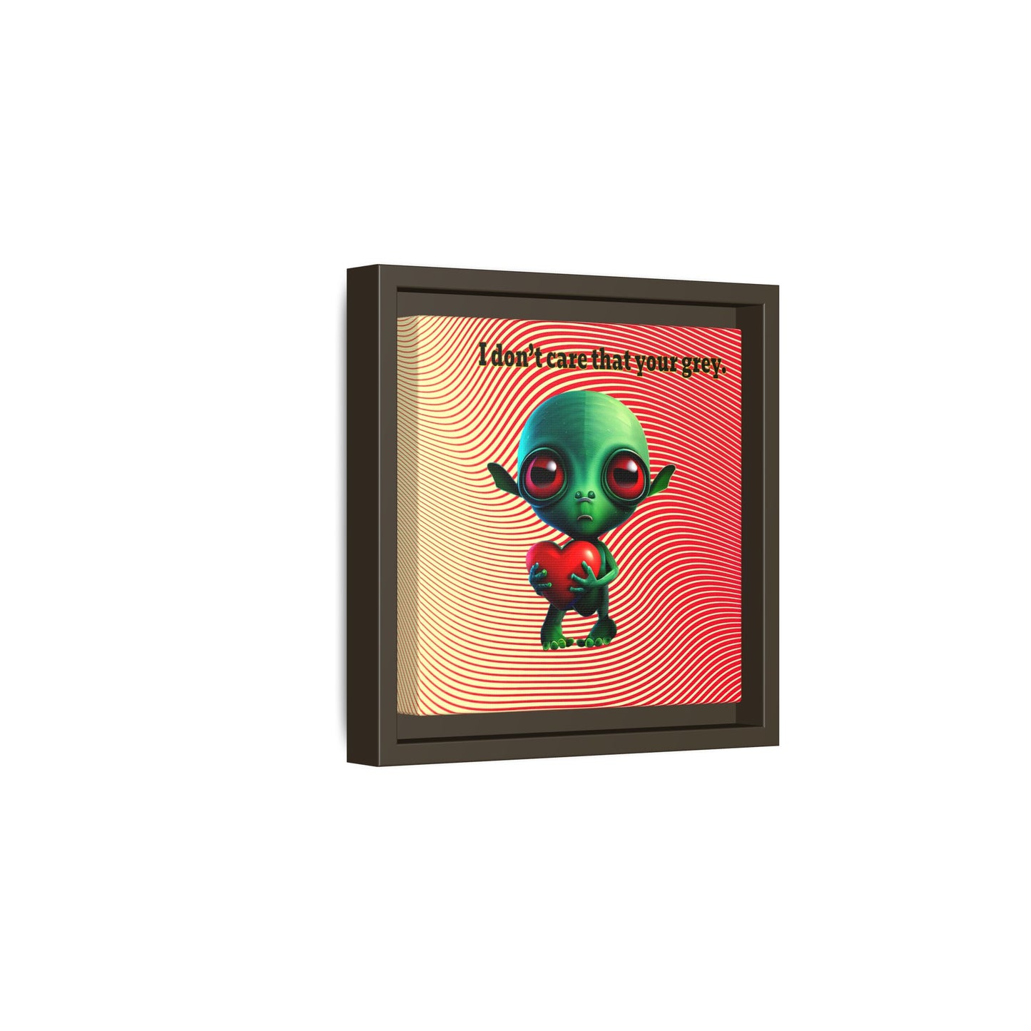 I don't care that your grey - framed canvas art (yellow-orange wave)