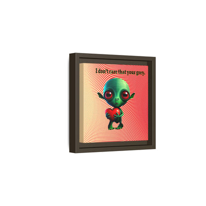 I don't care that your grey - framed canvas art (yellow-orange wave)