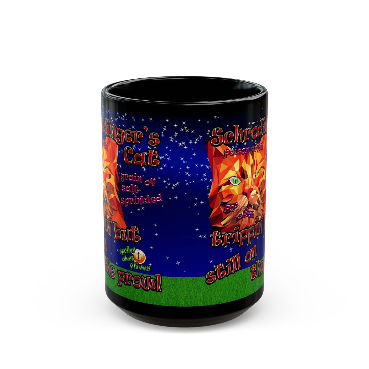 schrodinger's cat - Black Mug ('snoops' background)