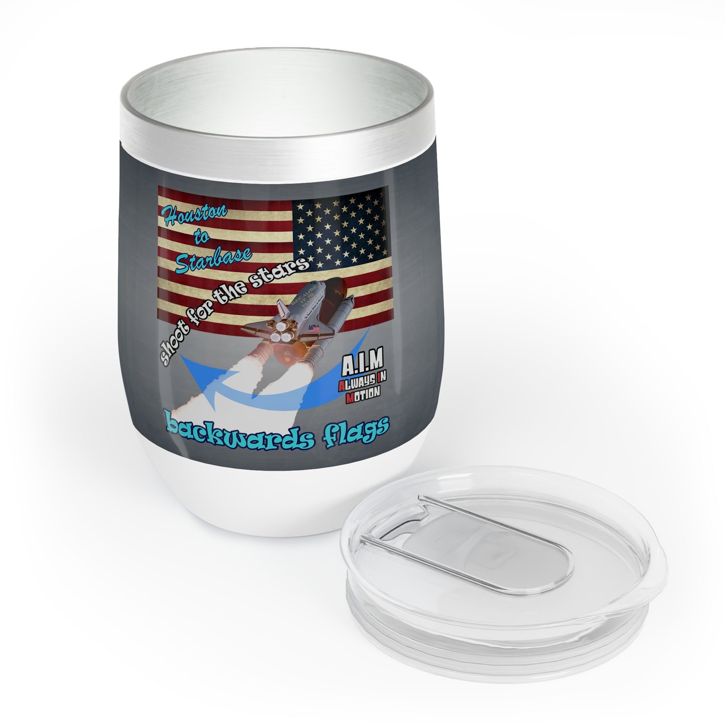 shoot for the stars - Chill Wine Tumbler (grey-light grey)