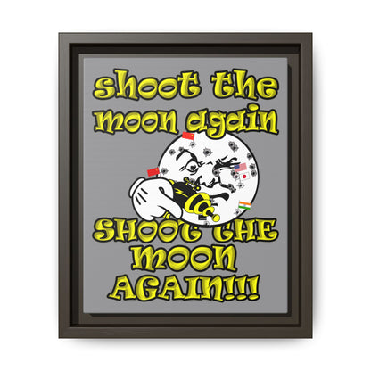 shoot the moon again - framed canvas art (grey)