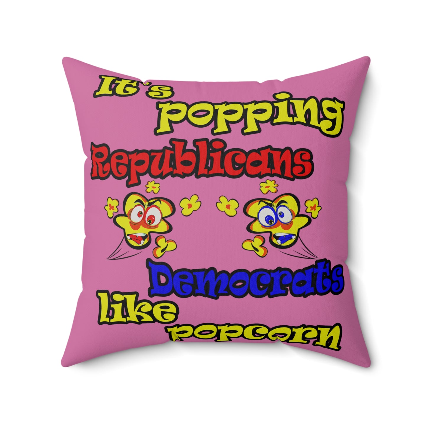 popping like popcorn - Faux Suede Square Pillow - (light pink)