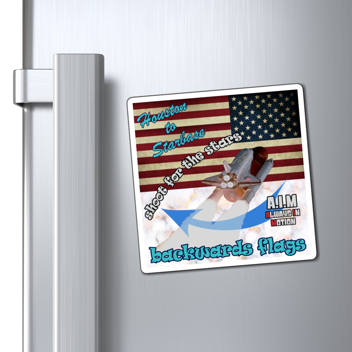 shoot for the stars - Magnets - (white marble)