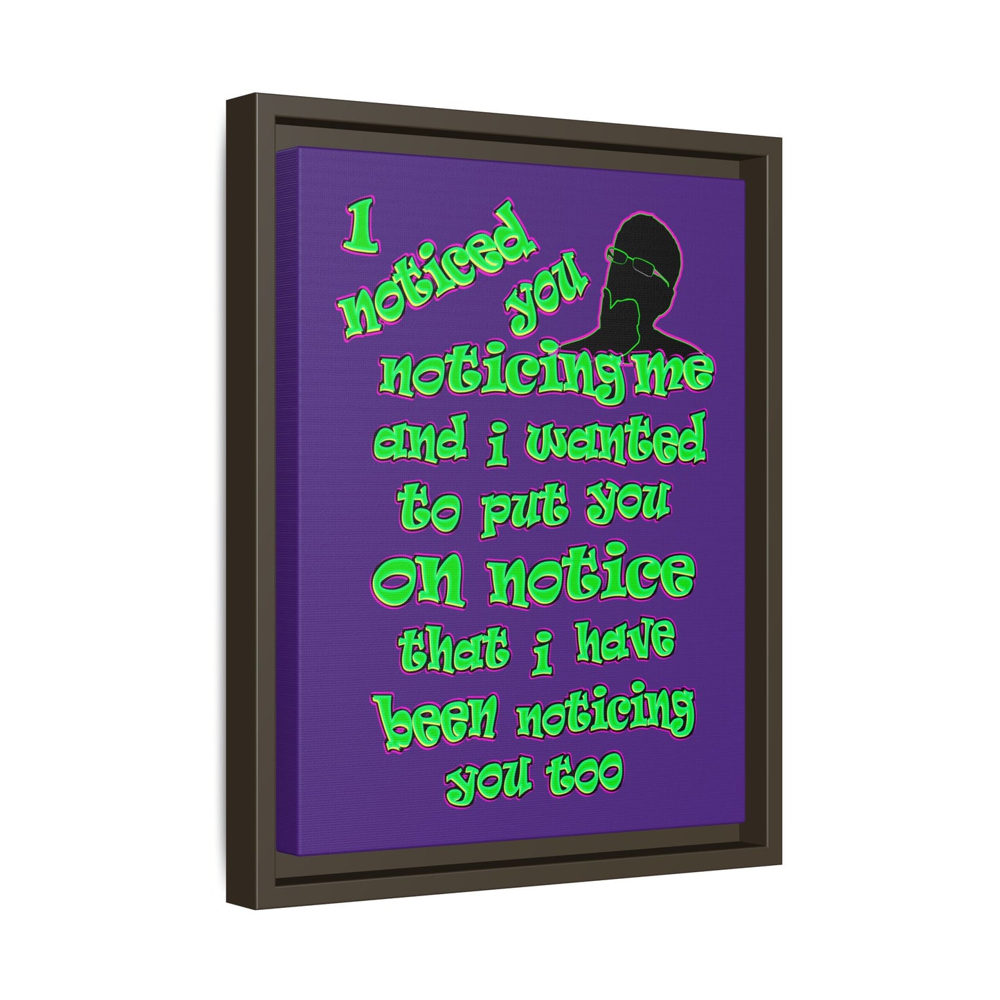 noticed you noticing - framed canvas art (purple)