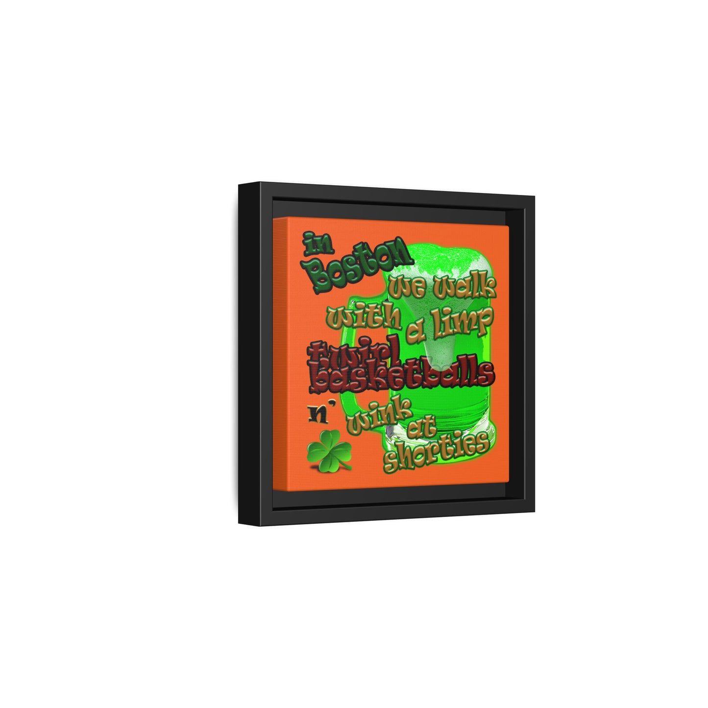 celtics logo - framed canvas art (orange)