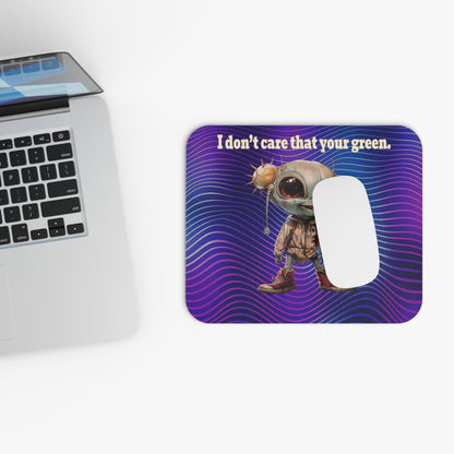 I don't care that your green - Mouse Pad (Rectangle) (purple wave)
