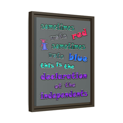 declaration of the independents - framed canvas art (dark grey)