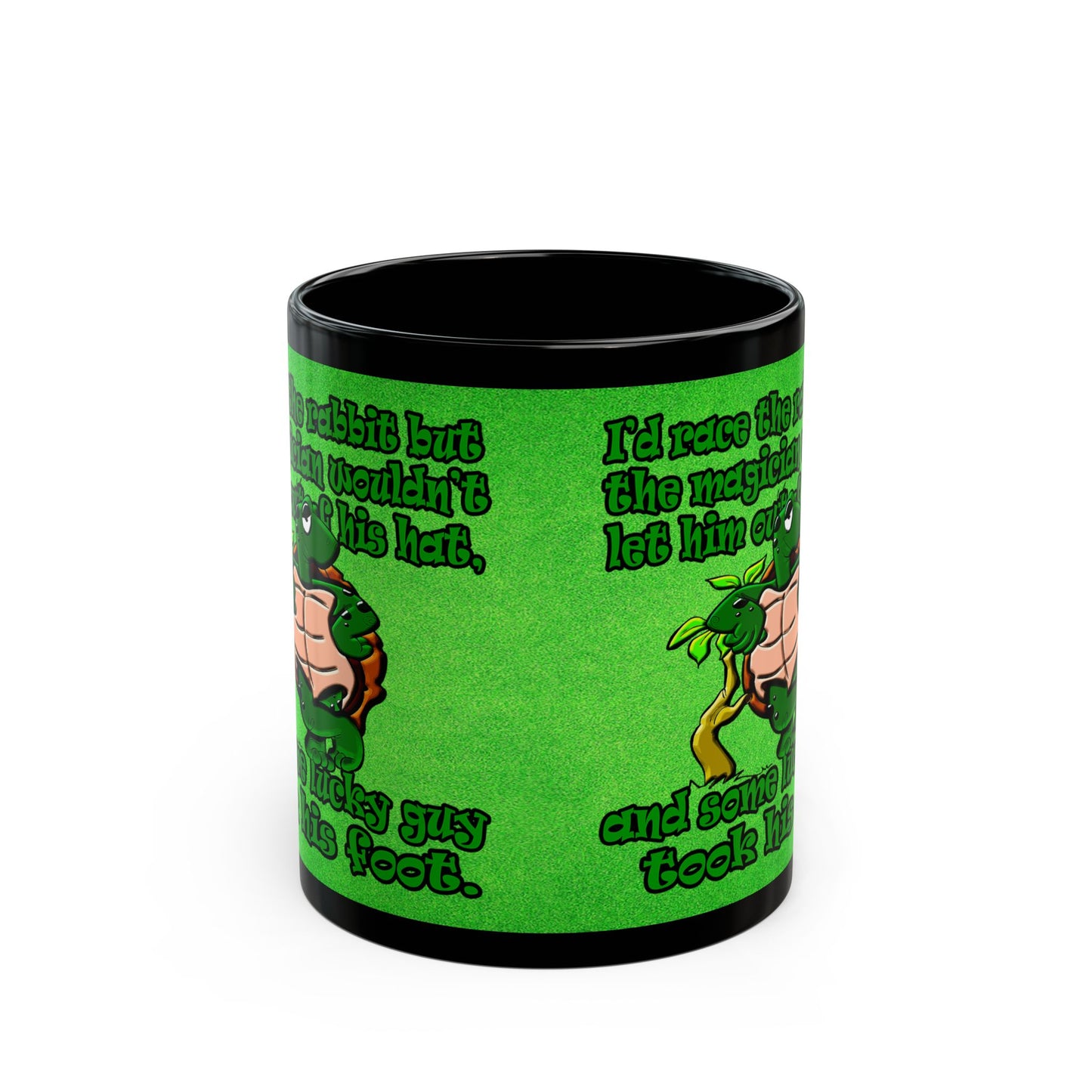 turtle race - Black Mug (green turf)