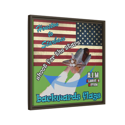 shoot for the stars - framed canvas art (green)