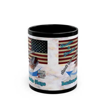 shoot for the stars - Black Mug (white marble)