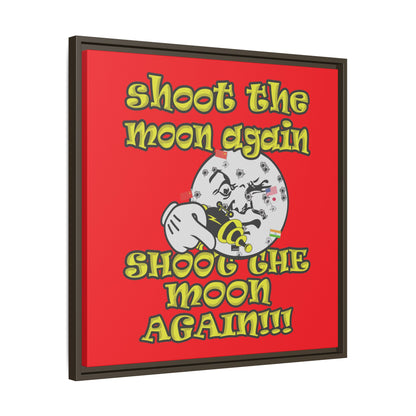 shoot the moon again - framed canvas art (red)
