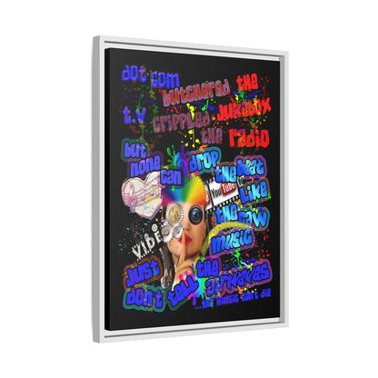 drop the beat - framed canvas art (black)