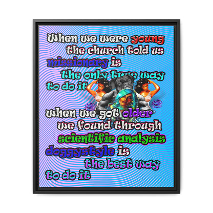 doggystyle - framed canvas art (light blue-purple wave)