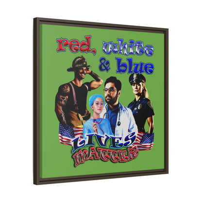 rw&b lives matter - framed canvas art (green)
