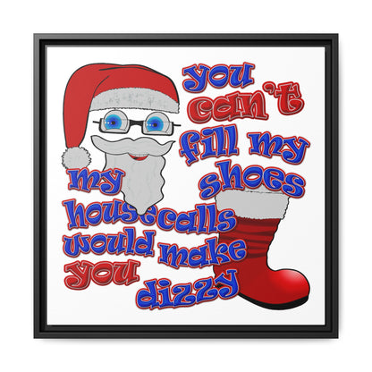 santa's shoes - framed canvas art (white)