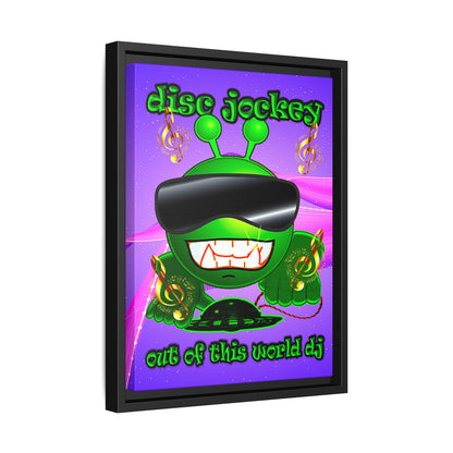disc jockey - framed canvas art (purple-pink wave)
