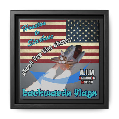 shoot for the stars - framed canvas art (grey-light grey)