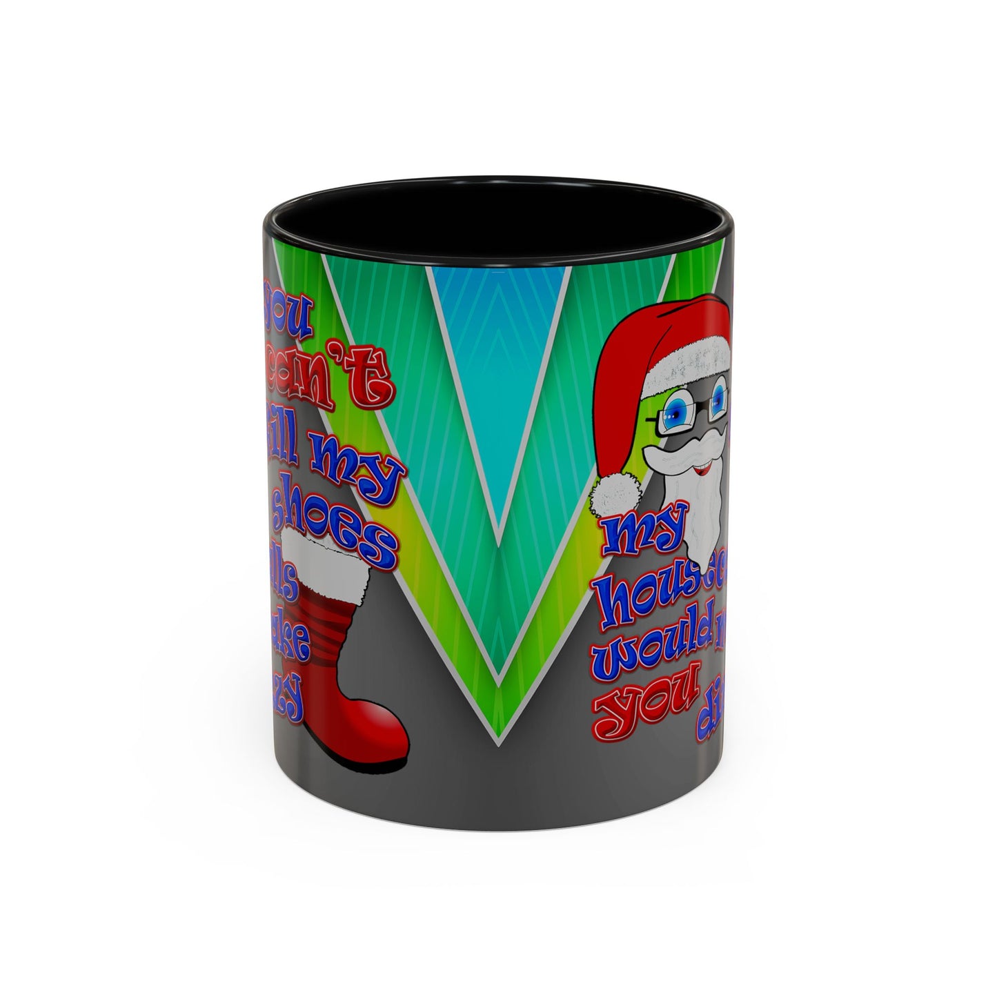 santa's shoes - Accent Mug (rainbow split)