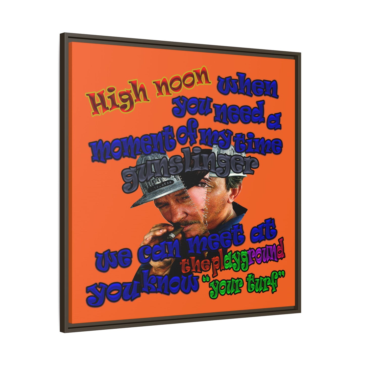 high noon - framed canvas art (orange)