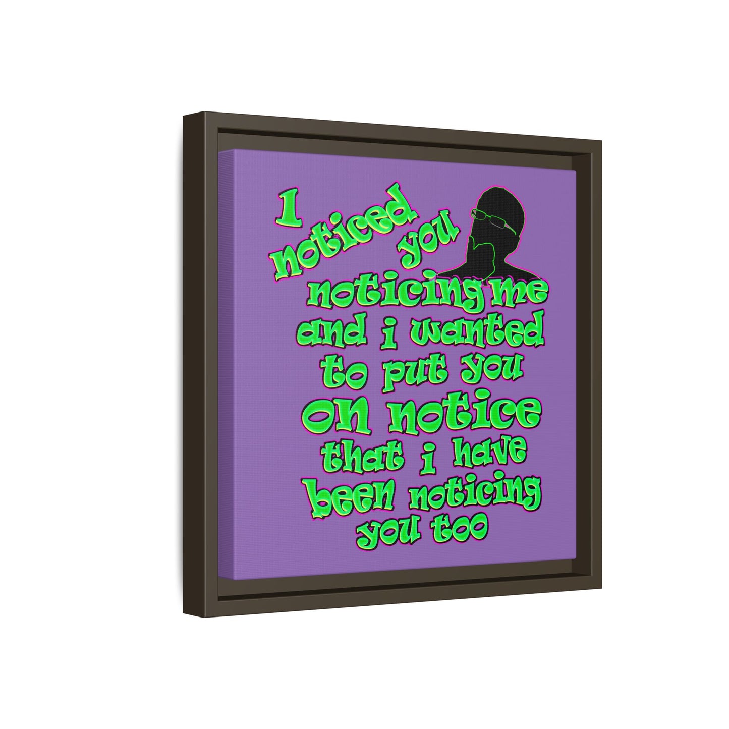 noticed you noticing - framed canvas art (light purple)