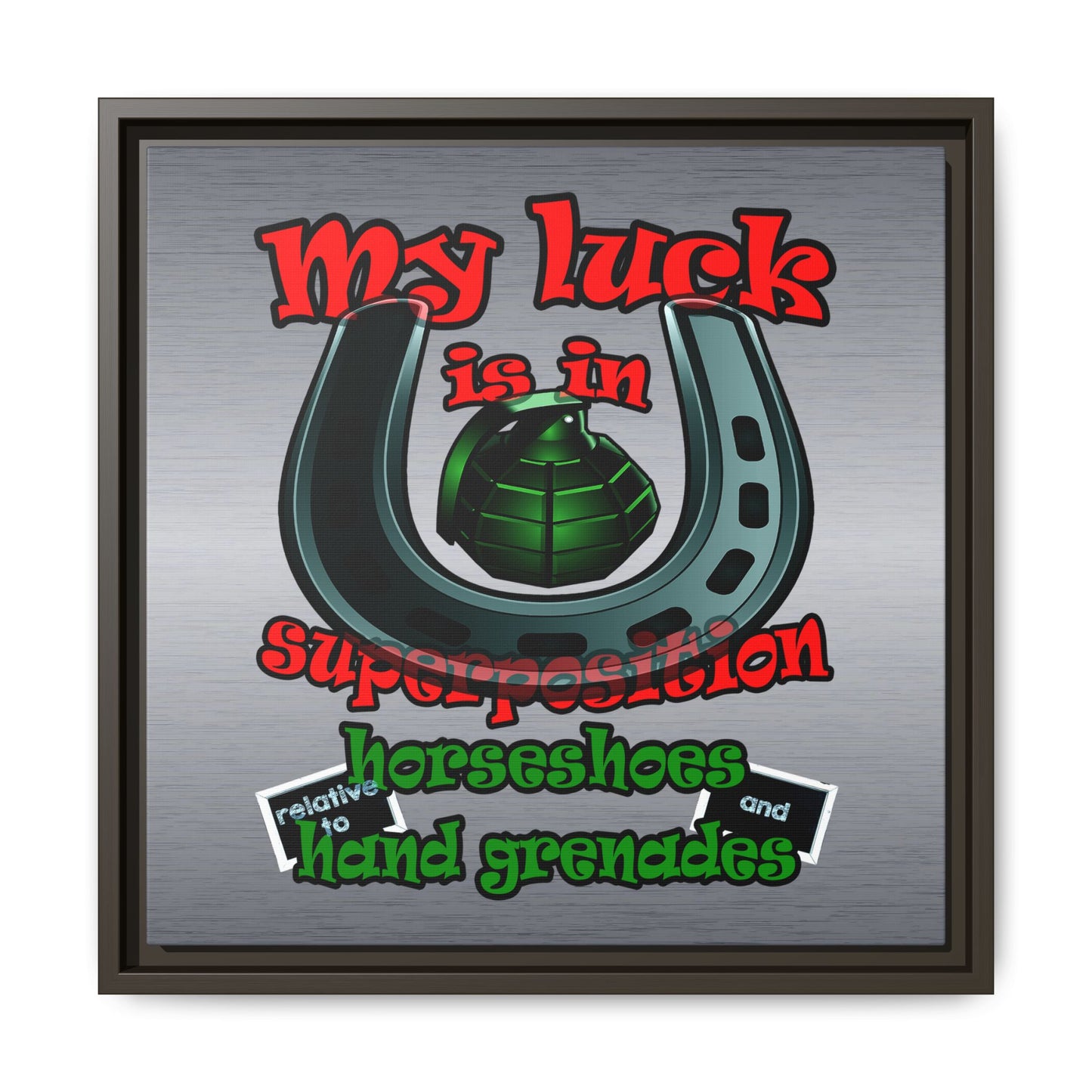my luck - framed canvas art (brushed nickel)