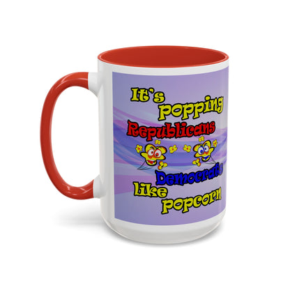 popping like popcorn - Accent Mug (light blue-pink wave)