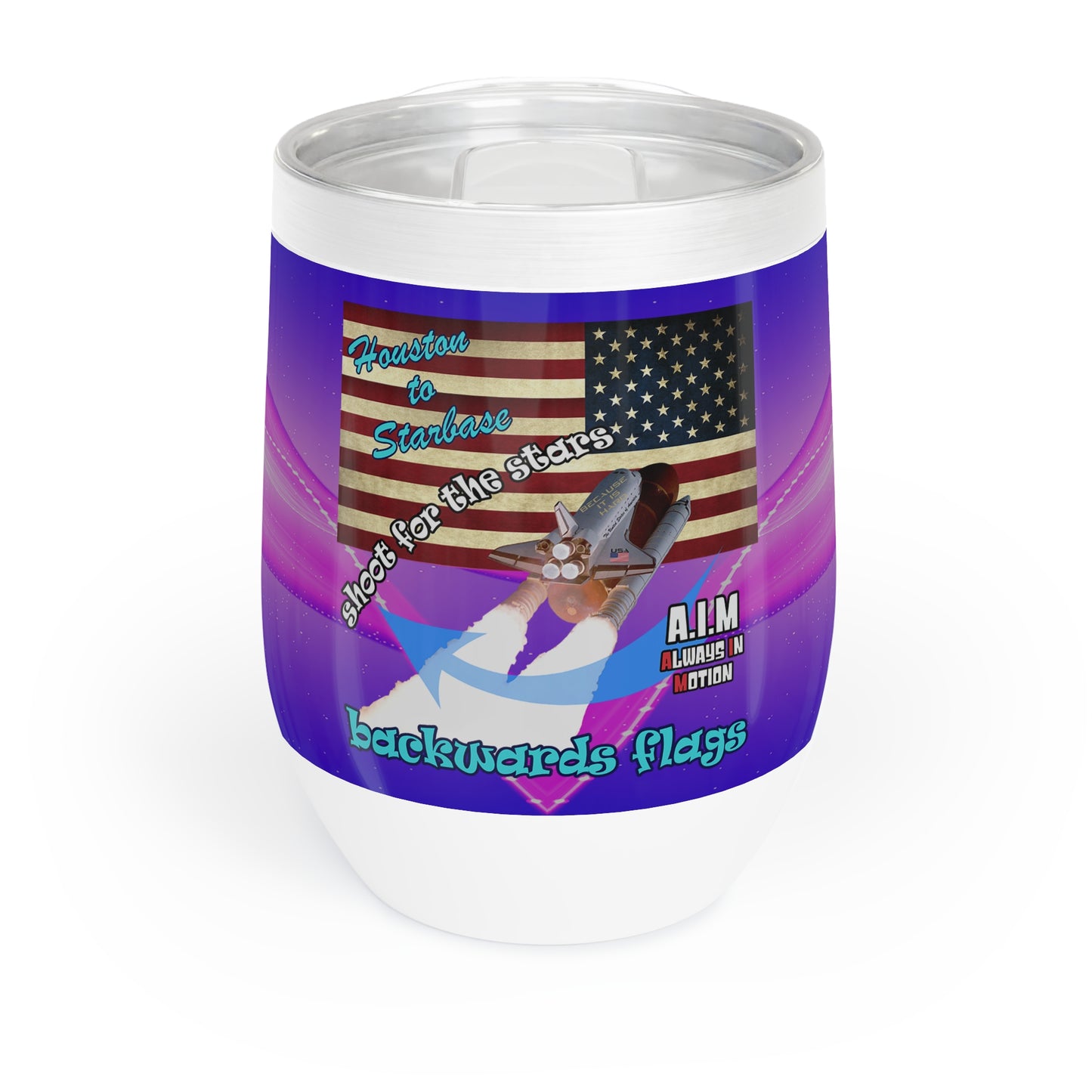 shoot for the stars - Chill Wine Tumbler (purple-pink wave)