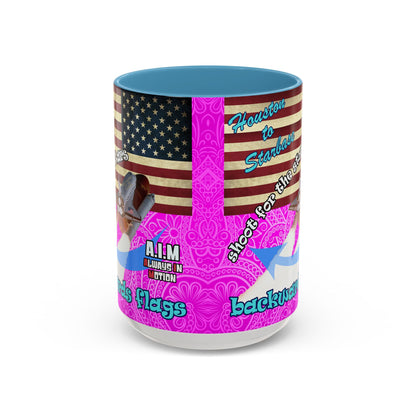 shoot for the stars - Accent Mug (pink swirl)