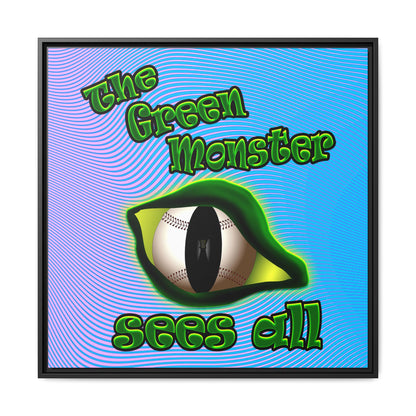 green monster - framed canvas art (light blue-purple wave)