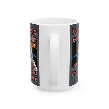 defy conquer reach - White Mug (grey-light grey)