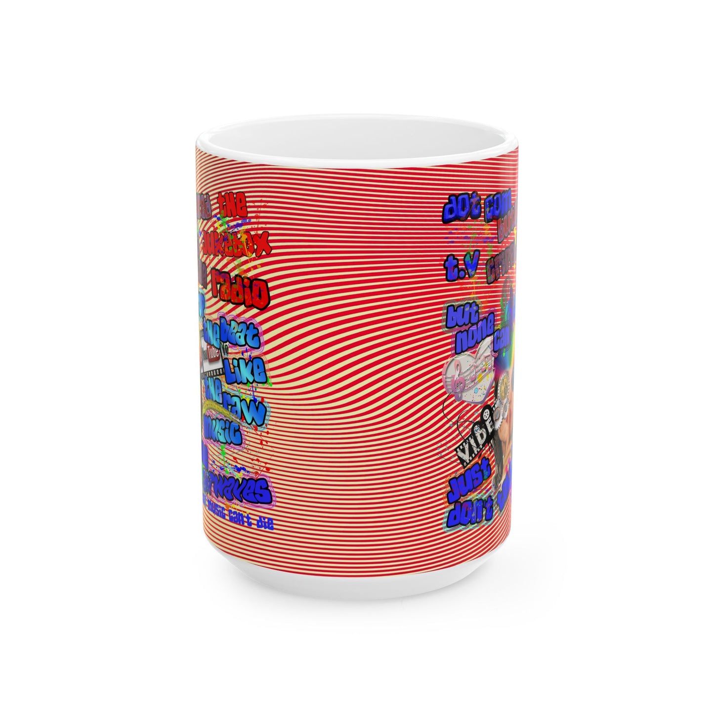 drop the beat - White Mug (yellow-orange wave)