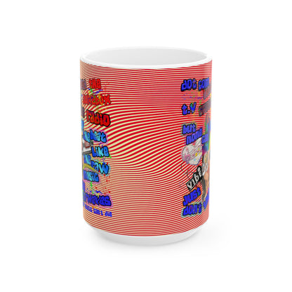 drop the beat - White Mug (yellow-orange wave)