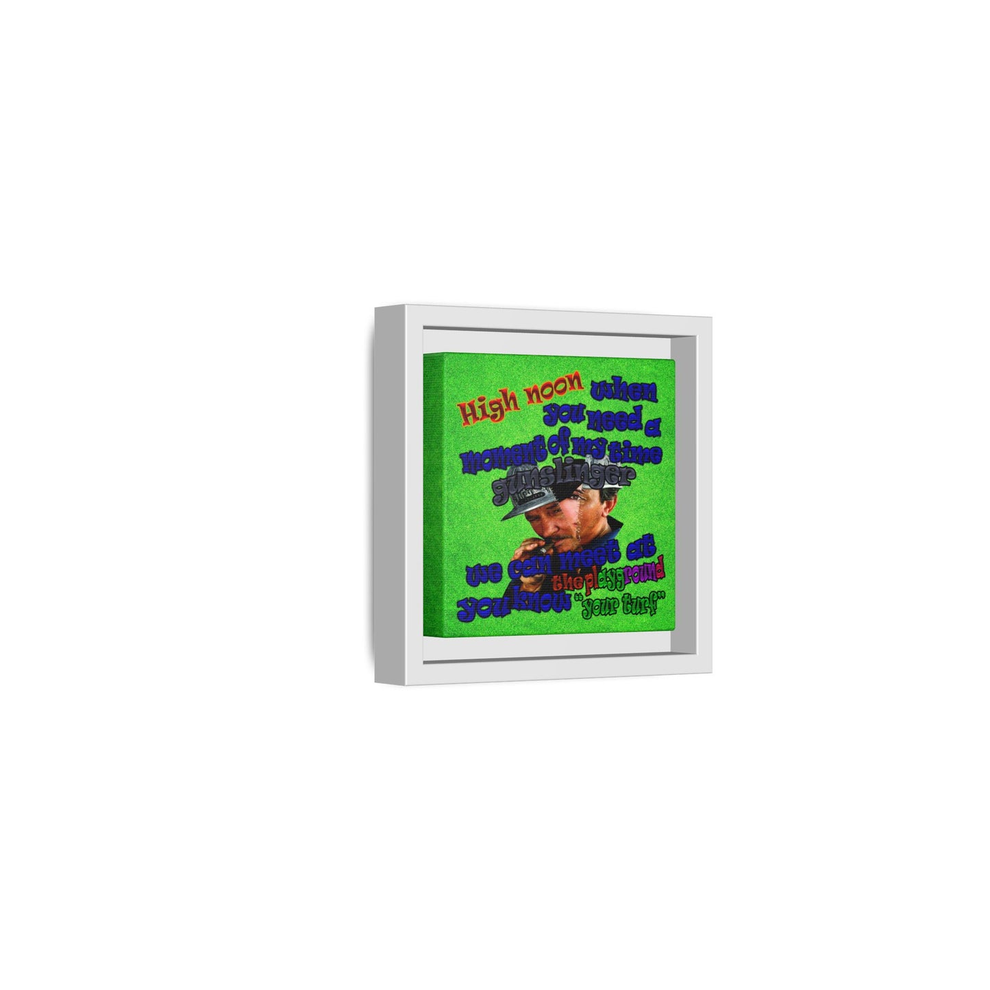 high noon - framed canvas art (green turf)