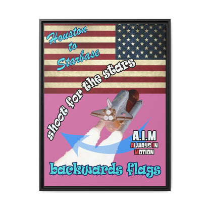 shoot for the stars - framed canvas art (light pink)
