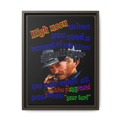 high noon - framed canvas art (black)