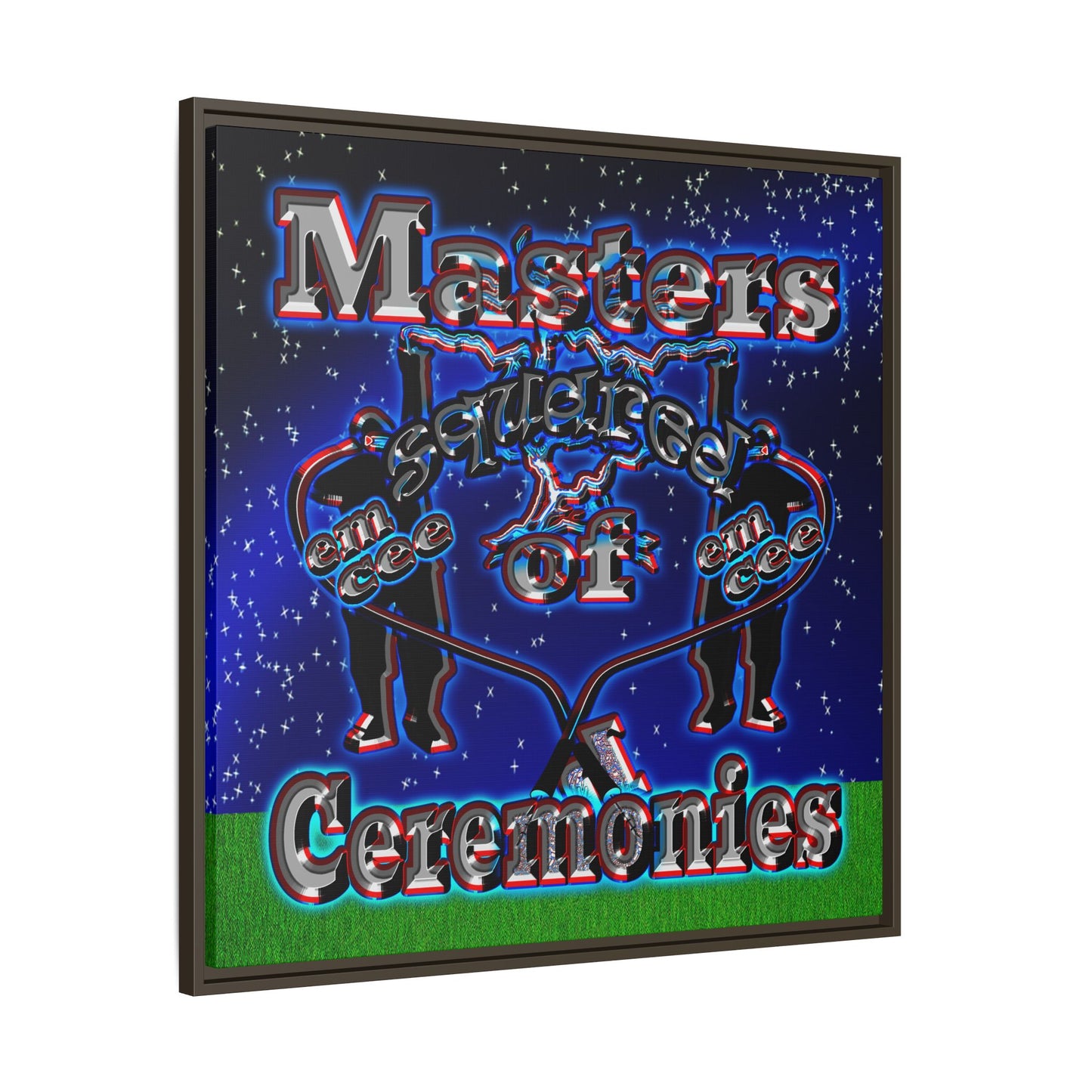 em cee squared - framed canvas art ('snoops' background)