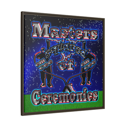 em cee squared - framed canvas art ('snoops' background)