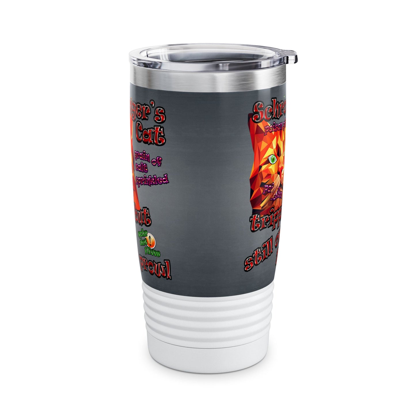 schrodinger's cat - Ringneck Tumbler, 20oz (grey-light grey)