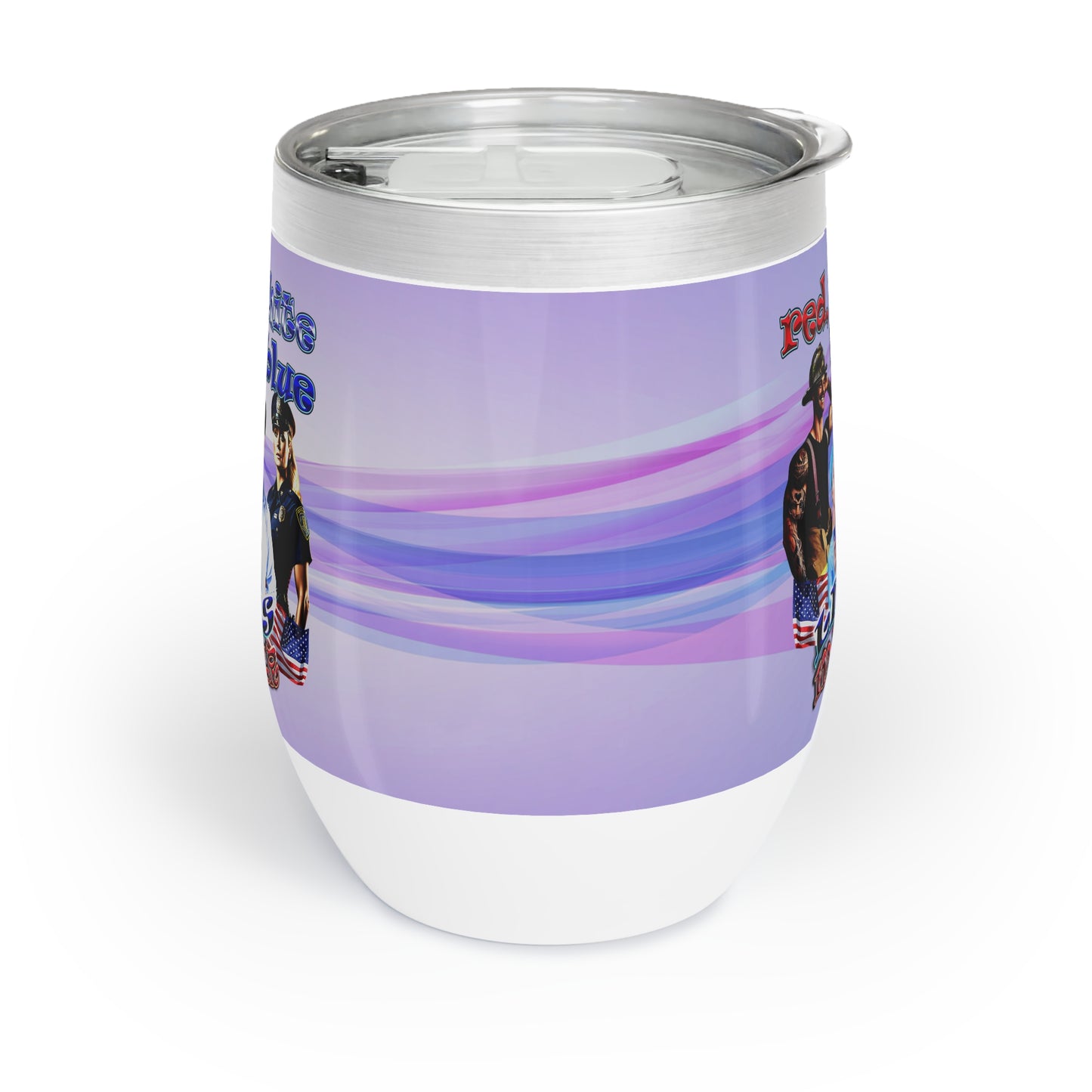 rw&b lives matter - Chill Wine Tumbler (light blue-pink wave)