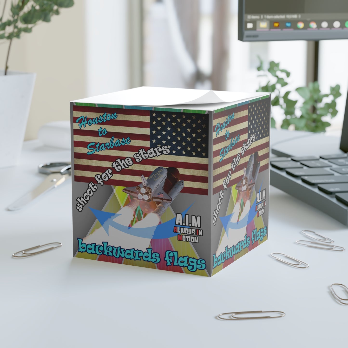 shoot for the stars - note cube (rainbow split)
