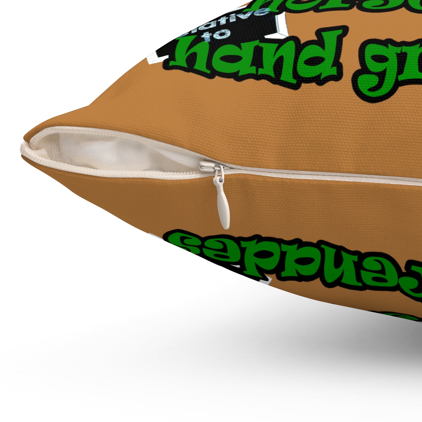 my luck - Spun Polyester Square Pillow - (light brown)