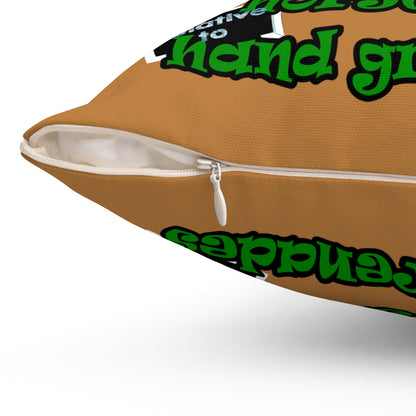 my luck - Spun Polyester Square Pillow - (light brown)