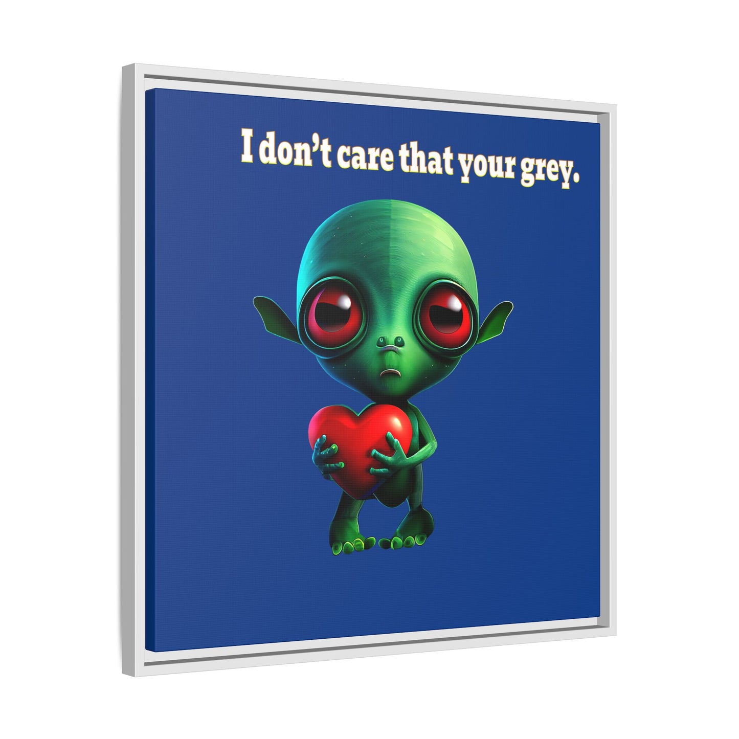 I don't care that your grey - framed canvas art (dark blue)